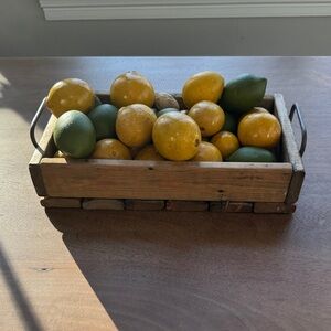 Rustic Wooden Crate with Lemon and Lime Accents
